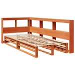 Casa si Gradina - Mobilier - Paturi si accesorii - Paturi - Pat biblioteca fara saltea maro ceruit 75x190 cm lemn masiv pin - Infinity.ro