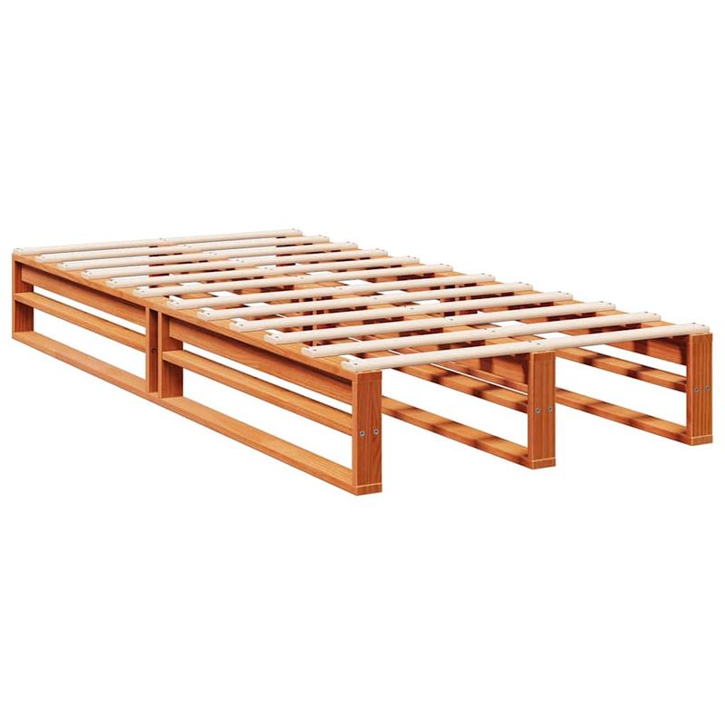 Casa si Gradina - Mobilier - Paturi si accesorii - Paturi - Pat biblioteca fara saltea maro ceruit 75x190 cm lemn masiv pin - Infinity.ro