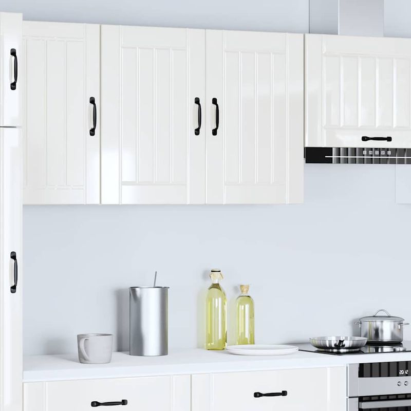 Casa si Gradina - Mobilier - Comode si corpuri - Corpuri bucatarie - Dulap de bucatarie "Lucca" din lemn prelucrat alb lucios, mărime 80x31x60 cm, model 1x dulap de perete (2 uși) - Infinity.ro