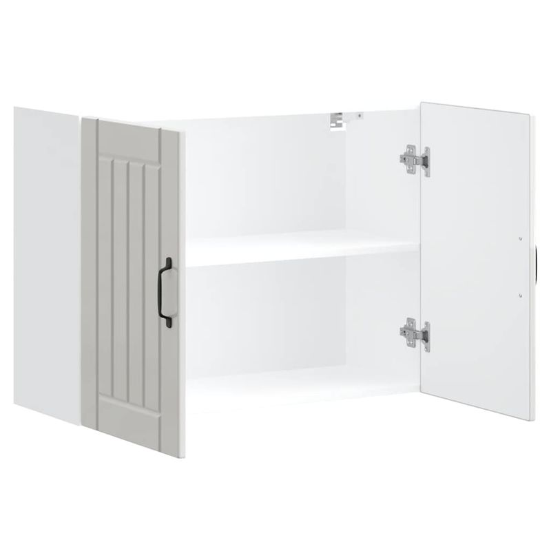 Casa si Gradina - Mobilier - Comode si corpuri - Corpuri bucatarie - Dulap de bucatarie "Lucca" din lemn prelucrat alb lucios, mărime 80x31x60 cm, model 1x dulap de perete (2 uși) - Infinity.ro