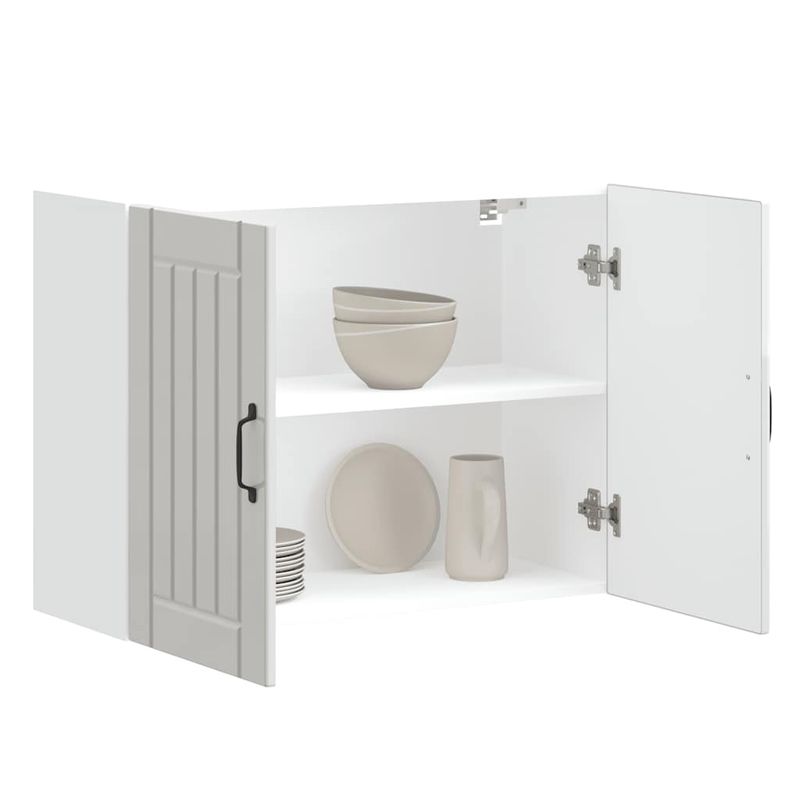Casa si Gradina - Mobilier - Comode si corpuri - Corpuri bucatarie - Dulap de bucatarie "Lucca" din lemn prelucrat alb lucios, mărime 80x31x60 cm, model 1x dulap de perete (2 uși) - Infinity.ro