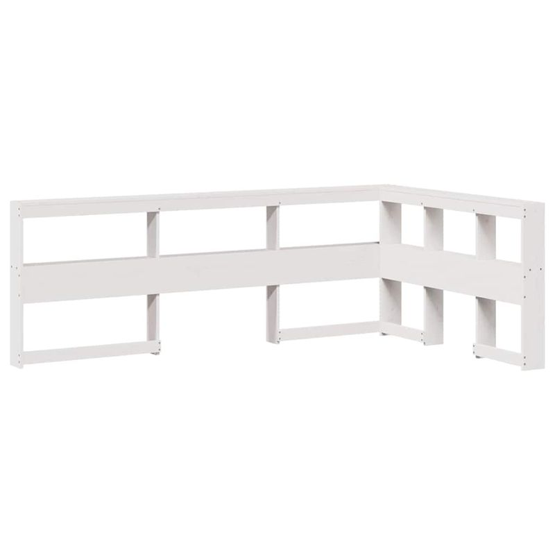 Casa si Gradina - Mobilier - Paturi si accesorii - Paturi - Pat cu biblioteca fara saltea, alb, 120x190 cm, lemn masiv pin - Infinity.ro