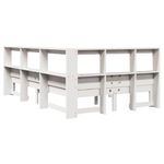 Casa si Gradina - Mobilier - Paturi si accesorii - Paturi - Pat cu biblioteca fara saltea, alb, 120x190 cm, lemn masiv pin - Infinity.ro