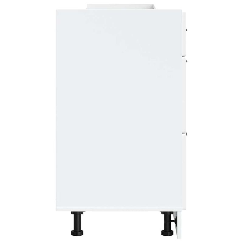 Casa si Gradina - Mobilier - Comode si corpuri - Corpuri bucatarie - Dulap de baza de bucatarie „Porto” din lemn prelucrat alb, model 1x dulap inferior (3 sertare), mărime 60x46x81.5 cm - Infinity.ro