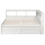 Casa si Gradina - Mobilier - Paturi si accesorii - Paturi - Pat cu biblioteca fara saltea, alb, 160x200 cm, lemn masiv pin - Infinity.ro