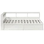 Casa si Gradina - Mobilier - Paturi si accesorii - Paturi - Pat cu biblioteca fara saltea, alb, 160x200 cm, lemn masiv pin - Infinity.ro