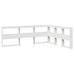 Casa si Gradina - Mobilier - Paturi si accesorii - Paturi - Pat cu biblioteca fara saltea, alb, 160x200 cm, lemn masiv pin - Infinity.ro