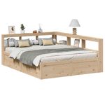 Casa si Gradina - Mobilier - Paturi si accesorii - Paturi - Pat cu biblioteca fara saltea, 140x200 cm, lemn masiv de pin - Infinity.ro