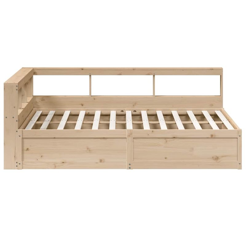 Casa si Gradina - Mobilier - Paturi si accesorii - Paturi - Pat cu biblioteca fara saltea, 140x200 cm, lemn masiv de pin - Infinity.ro