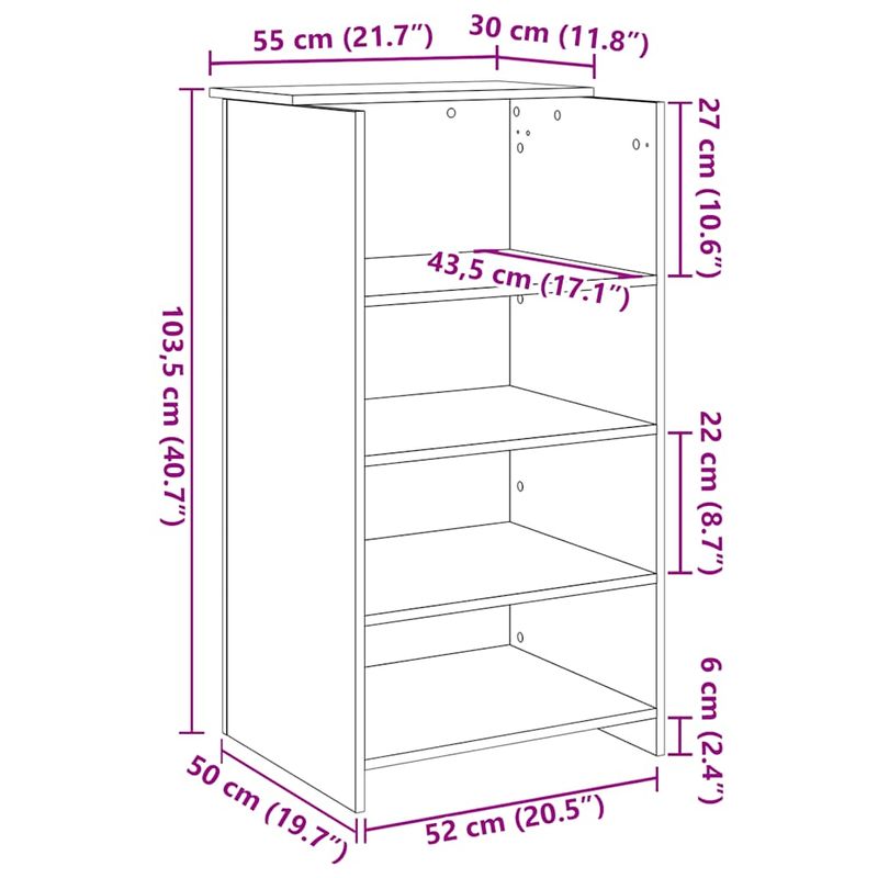 Casa si Gradina - Mobilier - Mese si birouri - Birouri - Birou de receptie Stejar Sonoma 55x50x103,5 cm Lemn prelucrat - Infinity.ro