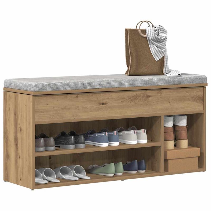 Casa si Gradina - Mobilier - Organizare si depozitare - Organizator incaltaminte - Bancheta pantofar stejar artizanal 102x30,5x45cm lemn prelucrat - Infinity.ro