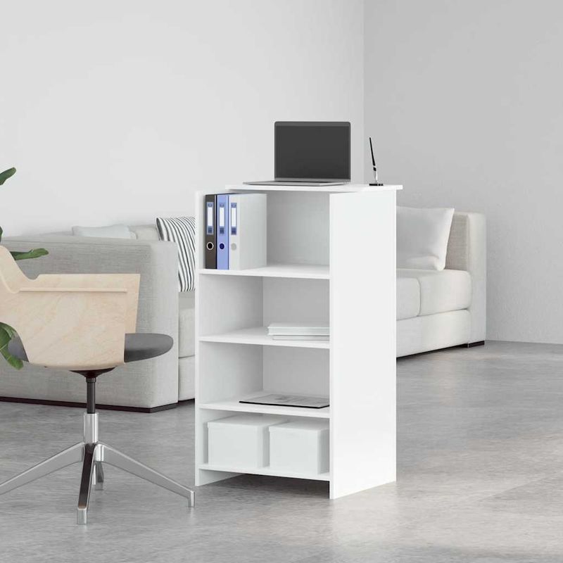 Casa si Gradina - Mobilier - Mese si birouri - Birouri - Birou de receptie alb 55x50x103,5 cm lemn prelucrat - Infinity.ro