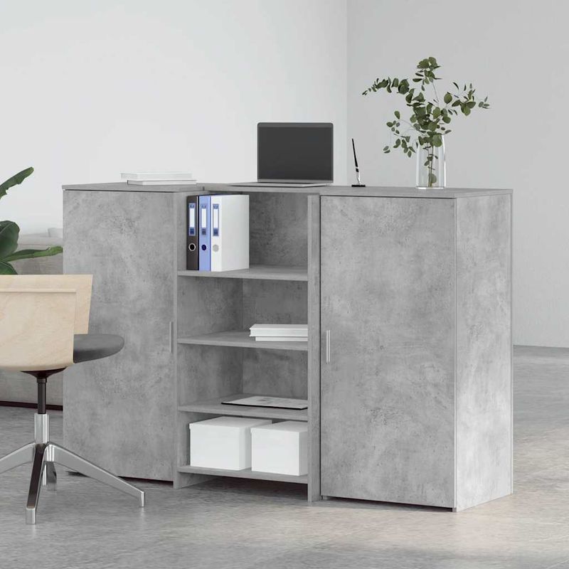 Casa si Gradina - Mobilier - Mese si birouri - Birouri - Birou de receptie Gri beton 155x50x103,5 cm Lemn prelucrat - Infinity.ro
