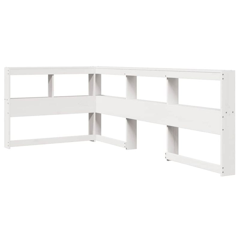 Casa si Gradina - Mobilier - Paturi si accesorii - Paturi - Pat cu biblioteca fara saltea, alb, 100x200 cm, lemn masiv pin - Infinity.ro