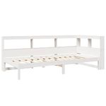 Casa si Gradina - Mobilier - Paturi si accesorii - Paturi - Pat cu biblioteca fara saltea, alb, 100x200 cm, lemn masiv pin - Infinity.ro