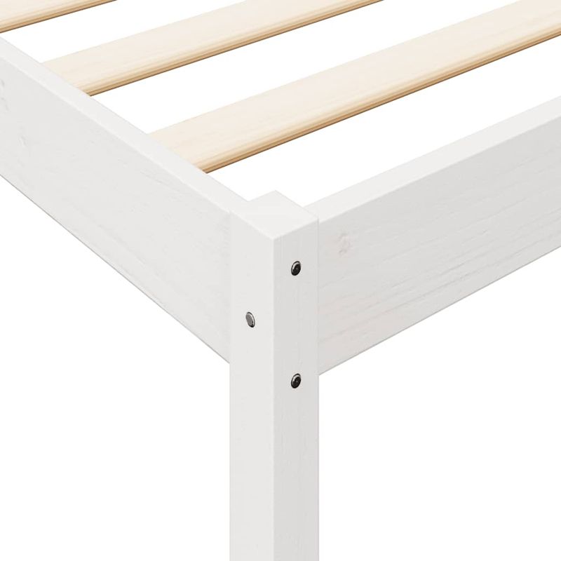 Casa si Gradina - Mobilier - Paturi si accesorii - Paturi - Pat cu biblioteca fara saltea, alb, 100x200 cm, lemn masiv pin - Infinity.ro