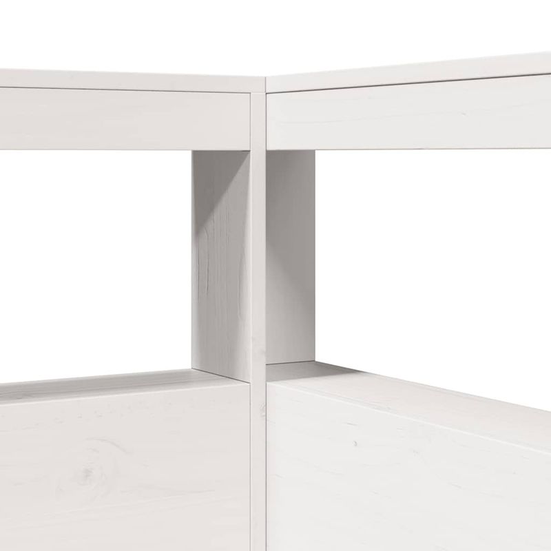 Casa si Gradina - Mobilier - Paturi si accesorii - Paturi - Pat cu biblioteca fara saltea, alb, 100x200 cm, lemn masiv pin - Infinity.ro