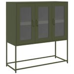 Casa si Gradina - Mobilier - Comode si corpuri - Comode - Dulap, verde masliniu, 100,5x39x107 cm, otel laminat la rece - Infinity.ro