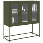 Casa si Gradina - Mobilier - Comode si corpuri - Comode - Dulap, verde masliniu, 100,5x39x107 cm, otel laminat la rece - Infinity.ro
