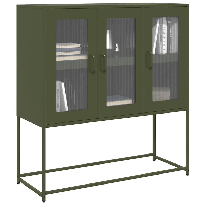 Casa si Gradina - Mobilier - Comode si corpuri - Comode - Dulap, verde masliniu, 100,5x39x107 cm, otel laminat la rece - Infinity.ro