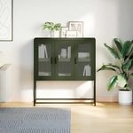 Casa si Gradina - Mobilier - Comode si corpuri - Comode - Dulap, verde masliniu, 100,5x39x107 cm, otel laminat la rece - Infinity.ro