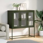 Casa si Gradina - Mobilier - Comode si corpuri - Comode - Dulap, verde masliniu, 100,5x39x107 cm, otel laminat la rece - Infinity.ro