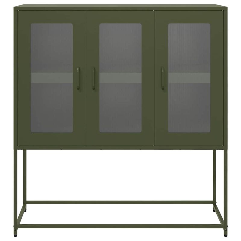 Casa si Gradina - Mobilier - Comode si corpuri - Comode - Dulap, verde masliniu, 100,5x39x107 cm, otel laminat la rece - Infinity.ro