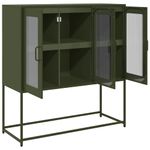 Casa si Gradina - Mobilier - Comode si corpuri - Comode - Dulap, verde masliniu, 100,5x39x107 cm, otel laminat la rece - Infinity.ro