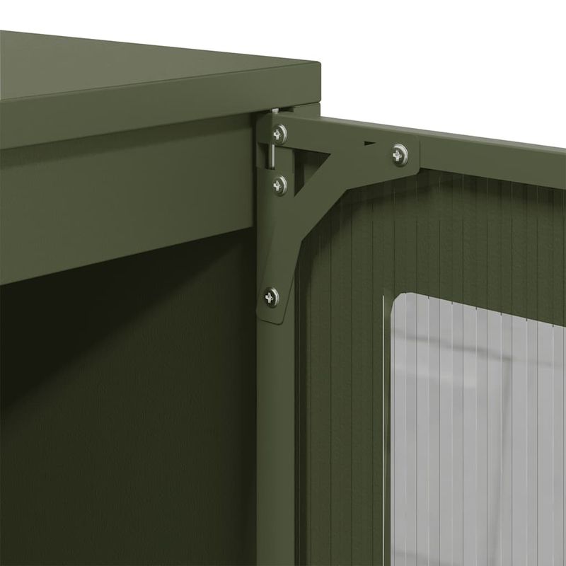 Casa si Gradina - Mobilier - Comode si corpuri - Comode - Dulap, verde masliniu, 100,5x39x107 cm, otel laminat la rece - Infinity.ro