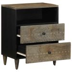 Casa si Gradina - Mobilier - Comode si corpuri - Noptiere - Noptiera gri deschis 50x33x60 cm lemn masiv de mango - Infinity.ro