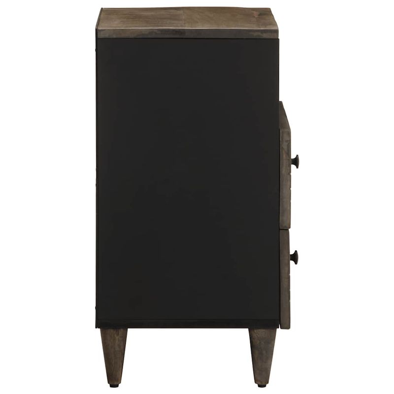 Casa si Gradina - Mobilier - Comode si corpuri - Noptiere - Noptiera gri deschis 50x33x60 cm lemn masiv de mango - Infinity.ro