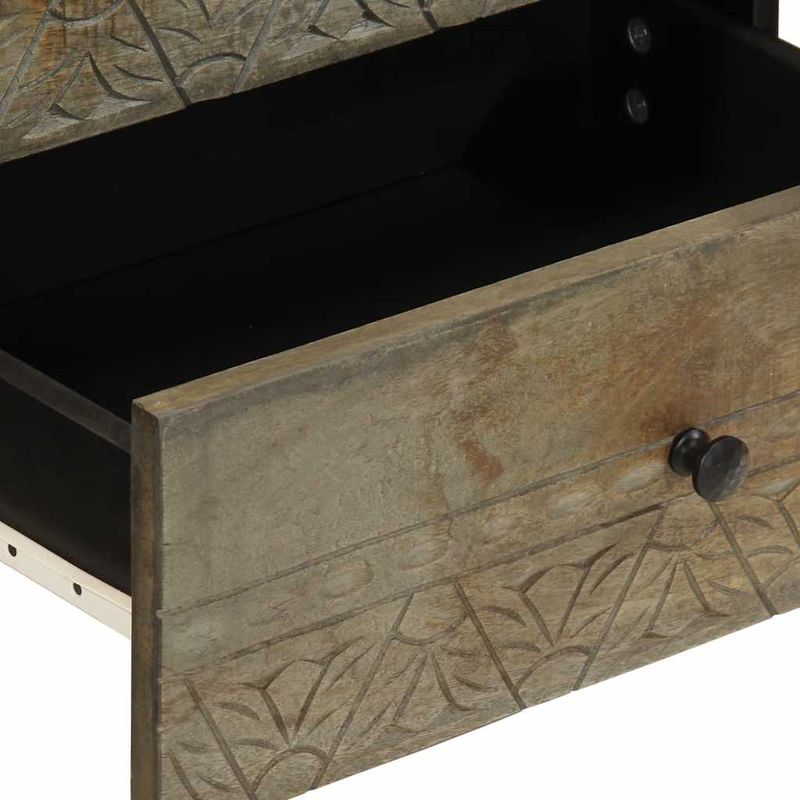 Casa si Gradina - Mobilier - Comode si corpuri - Noptiere - Noptiera gri deschis 50x33x60 cm lemn masiv de mango - Infinity.ro