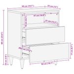 Casa si Gradina - Mobilier - Comode si corpuri - Noptiere - Noptiera gri deschis 50x33x60 cm lemn masiv de mango - Infinity.ro