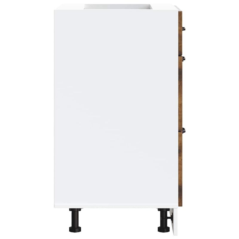 Casa si Gradina - Mobilier - Comode si corpuri - Corpuri bucatarie - Dulap de bucatarie „Kalmar” din lemn de lemn de stejar afumat, model 1x dulap inferior (3 sertare), mărime 60x46x81.5 cm - Infinity.ro