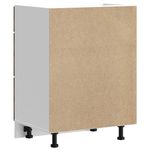 Casa si Gradina - Mobilier - Comode si corpuri - Corpuri bucatarie - Dulap de bucatarie „Kalmar” din lemn de lemn de stejar afumat, model 1x dulap inferior (3 sertare), mărime 60x46x81.5 cm - Infinity.ro