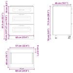 Casa si Gradina - Mobilier - Comode si corpuri - Corpuri bucatarie - Dulap de bucatarie „Kalmar” din lemn de lemn de stejar afumat, model 1x dulap inferior (3 sertare), mărime 60x46x81.5 cm - Infinity.ro