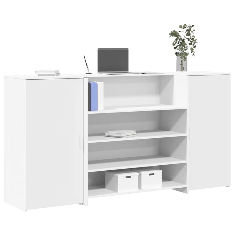 Casa si Gradina - Mobilier - Mese si birouri - Birouri - Birou de receptie alb 200x50x103,5 cm din lemn prelucrat - Infinity.ro