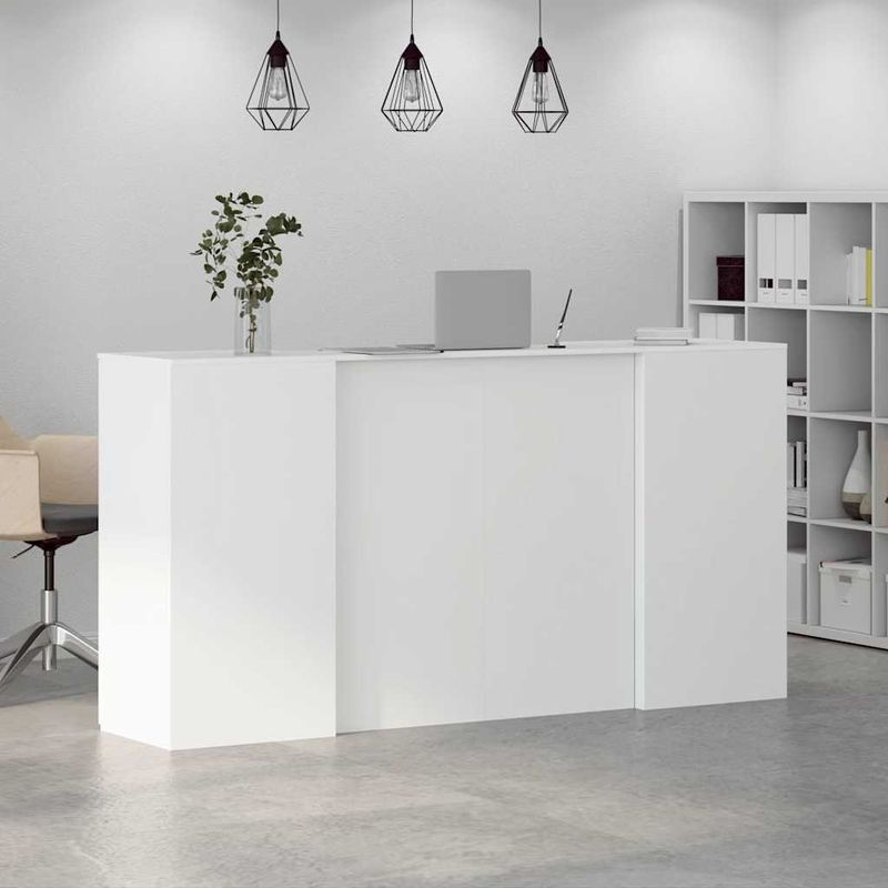 Casa si Gradina - Mobilier - Mese si birouri - Birouri - Birou de receptie alb 200x50x103,5 cm din lemn prelucrat - Infinity.ro