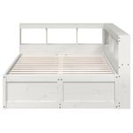 Casa si Gradina - Mobilier - Paturi si accesorii - Paturi - Pat cu biblioteca fara saltea, alb, 135x190 cm, lemn masiv pin - Infinity.ro