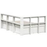 Casa si Gradina - Mobilier - Paturi si accesorii - Paturi - Pat cu biblioteca fara saltea, alb, 135x190 cm, lemn masiv pin - Infinity.ro