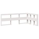 Casa si Gradina - Mobilier - Paturi si accesorii - Paturi - Pat cu biblioteca fara saltea, alb, 135x190 cm, lemn masiv pin - Infinity.ro