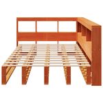 Casa si Gradina - Mobilier - Paturi si accesorii - Paturi - Pat cu biblioteca fara saltea, maro, 120x190 cm, lemn masiv pin - Infinity.ro
