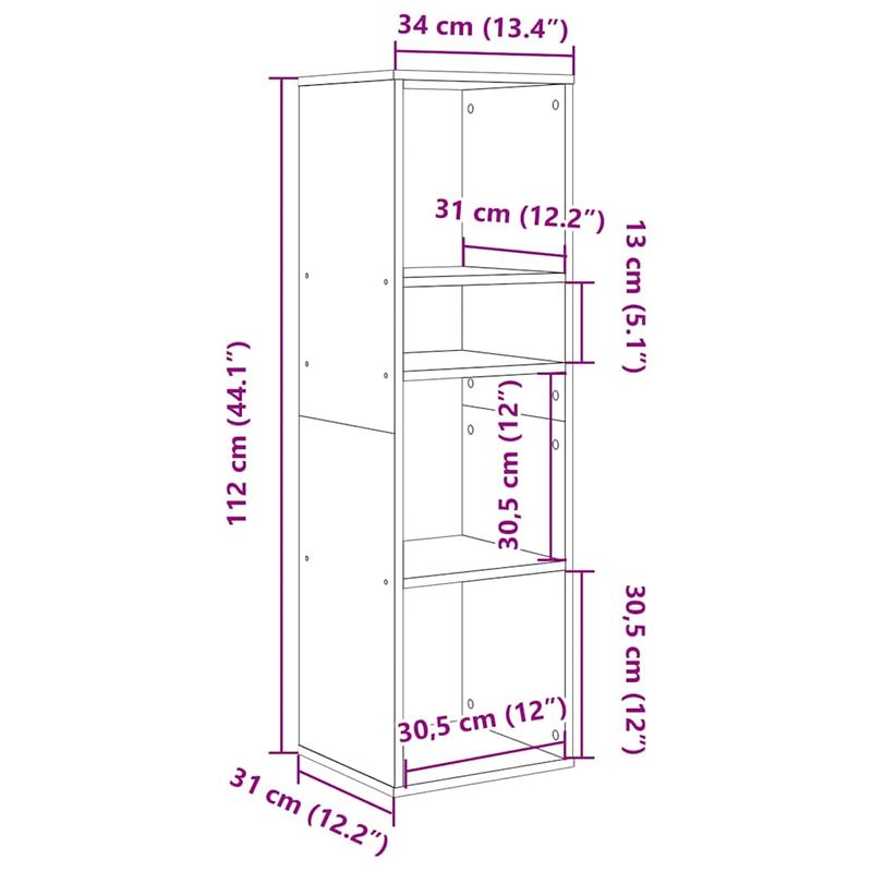Casa si Gradina - Mobilier - Biblioteci si rafturi - Biblioteci - Biblioteca, alb, 34x31x112 cm, lemn prelucrat - Infinity.ro