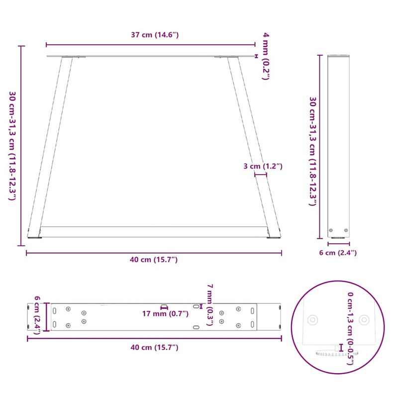 Casa si Gradina - Mobilier - Feronerie si accesorii mobila - Picioare pentru masa in forma de V 2 buc alb otel - Infinity.ro