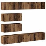 Casa si Gradina - Mobilier - Seturi de mobilier - Seturi living - Set dulap TV 6 piese montat pe perete lemn vechi lemn prelucrat - Infinity.ro