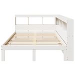 Casa si Gradina - Mobilier - Paturi si accesorii - Paturi - Pat cu biblioteca fara saltea, alb, 135x190 cm, lemn masiv pin - Infinity.ro