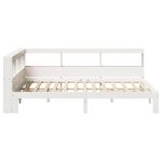 Casa si Gradina - Mobilier - Paturi si accesorii - Paturi - Pat cu biblioteca fara saltea, alb, 135x190 cm, lemn masiv pin - Infinity.ro