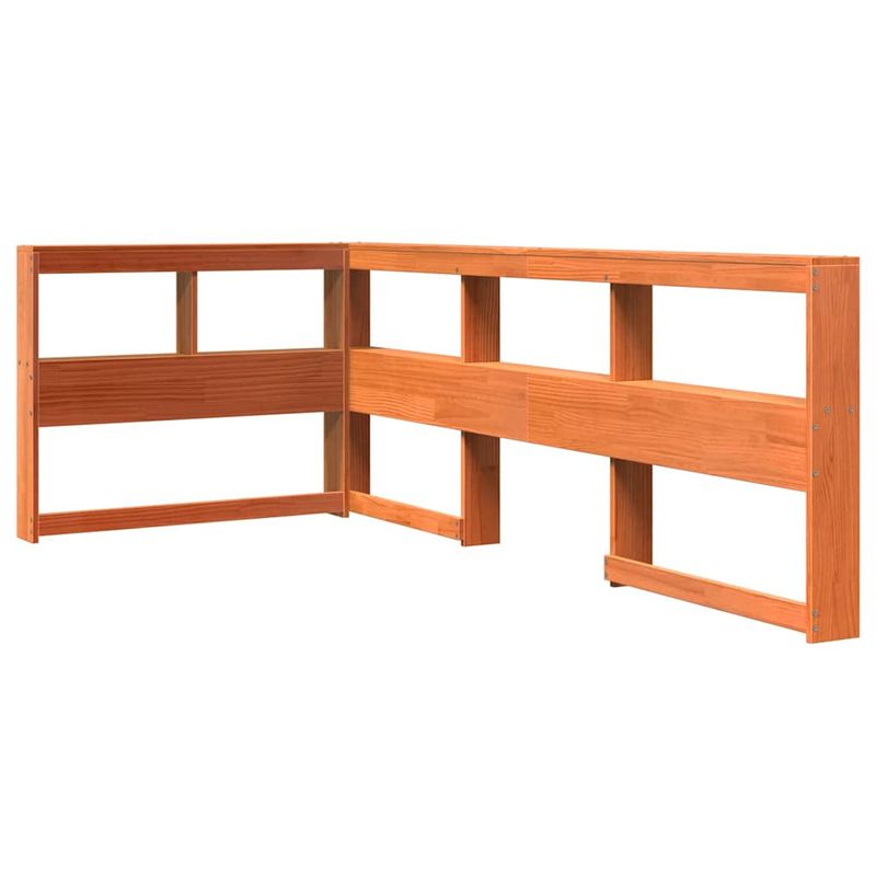 Casa si Gradina - Mobilier - Paturi si accesorii - Paturi - Pat cu biblioteca fara saltea, maro, 90x200 cm, lemn masiv pin - Infinity.ro