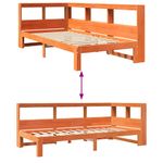 Casa si Gradina - Mobilier - Paturi si accesorii - Paturi - Pat cu biblioteca fara saltea, maro, 90x200 cm, lemn masiv pin - Infinity.ro