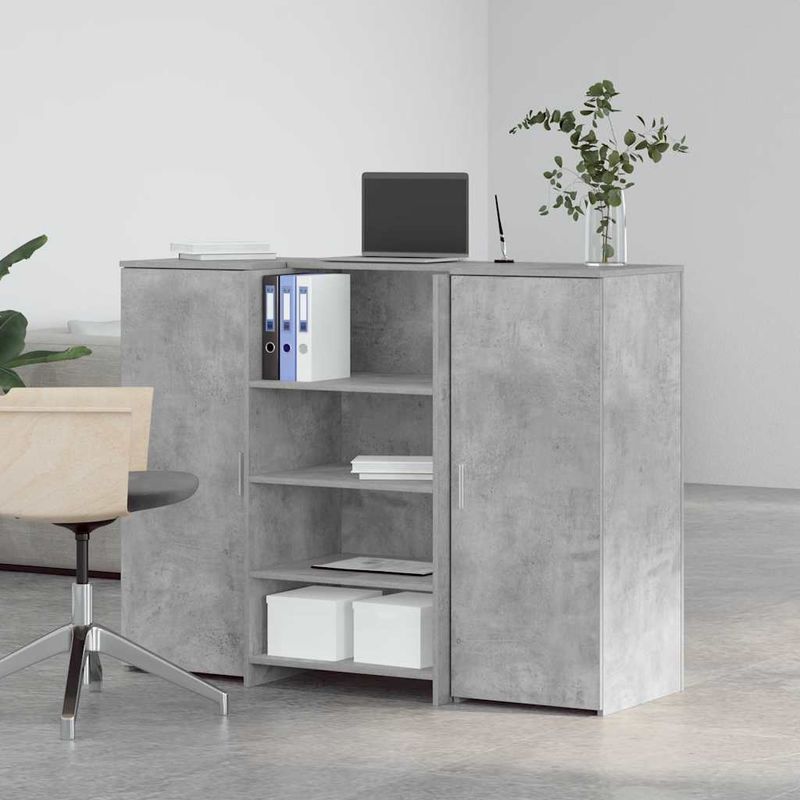 Casa si Gradina - Mobilier - Mese si birouri - Birouri - Birou de receptie Gri beton 135x50x103,5 cm Lemn prelucrat - Infinity.ro